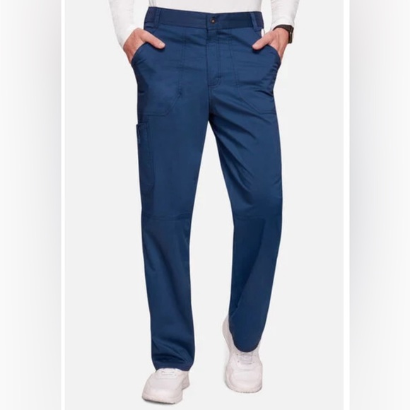 Men's Navy Zip Fly Cargo Scrub Pant - Picture 1 of 5